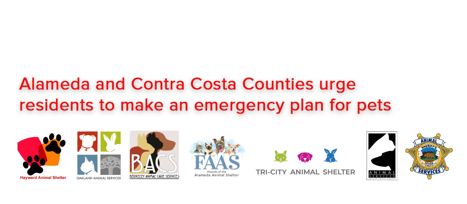 Alameda and Contra Costa County Animal Shelters are asking for the Community's Help Alameda and Contra Costa County Animal Shelters are asking for the Community's Help